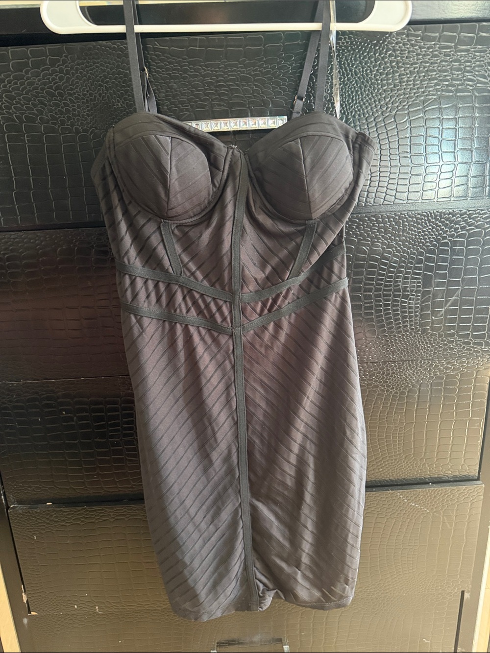 iris Black Strappy Mini Dress